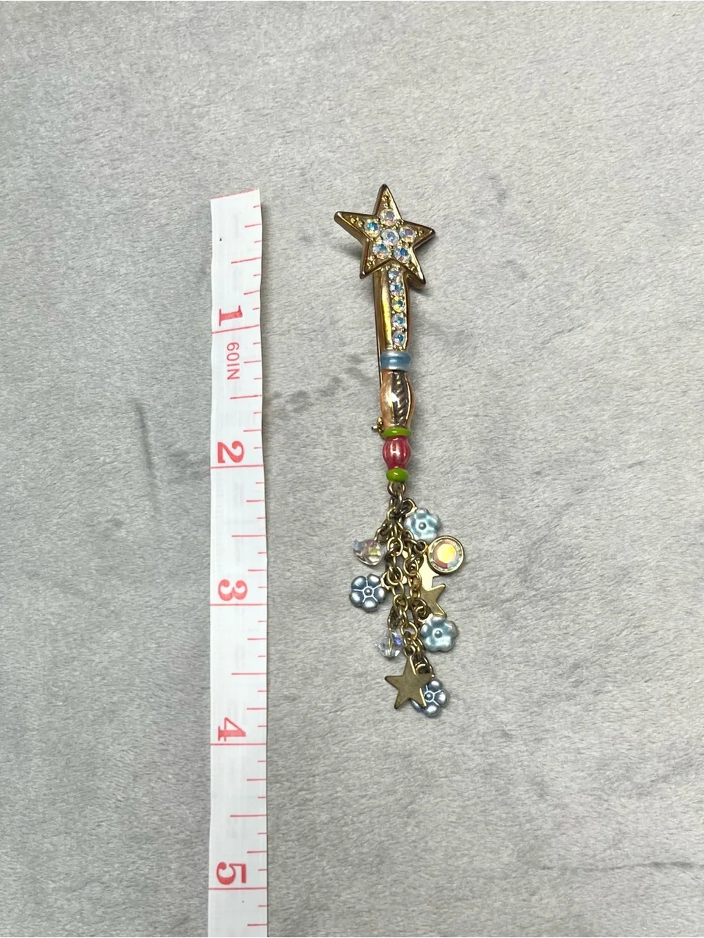 Vintage Kirk’s Folly star wand brooch - fairy cottagecore whimsy - gold tone